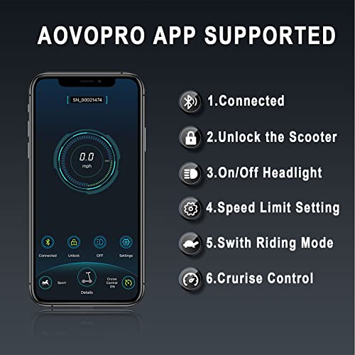 AovoPro ES80 Electric Scooter - 8.5" Solid Tires, 350W Motor, Up to 19 Miles Long-Range