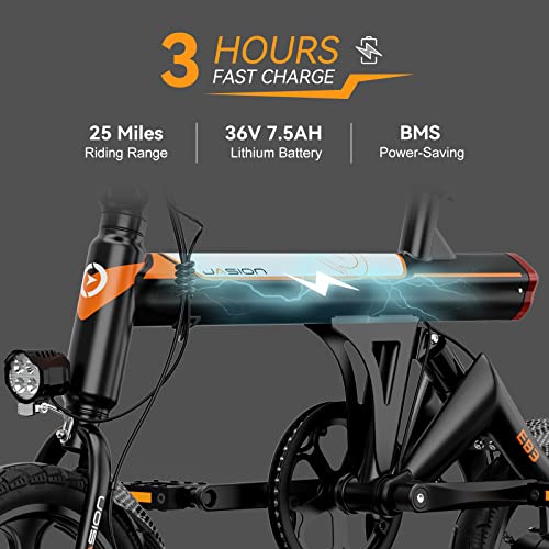Jasion EB3 Electric Bike for Adults 21mph Folding Adults Electric Bicycles