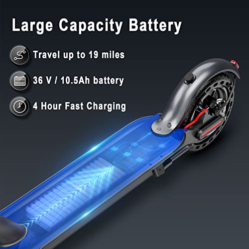 AovoPro ES80 Electric Scooter - 8.5" Solid Tires, 350W Motor, Up to 19 Miles Long-Range