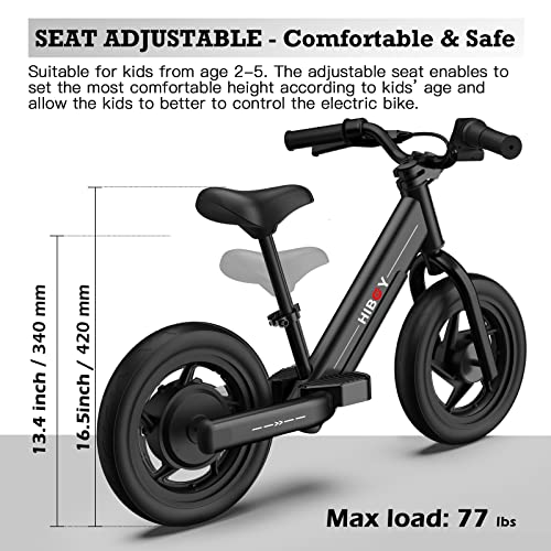 Hiboy BK1 Electric Bike for Kids Ages 3-5 Years Old, 24V 100W Electric Balance Bike with 12 inch Inflatable Tire