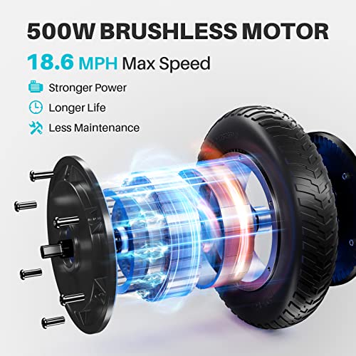 SmooSat MAX Folding Commuter Scooter for Adults, Electric, 500W Brushless Motor, Front Suspension