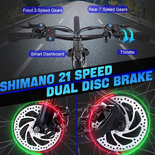 Vivi Electric Bike for Adults Ebike 500W,27.5" E Bike for Adults