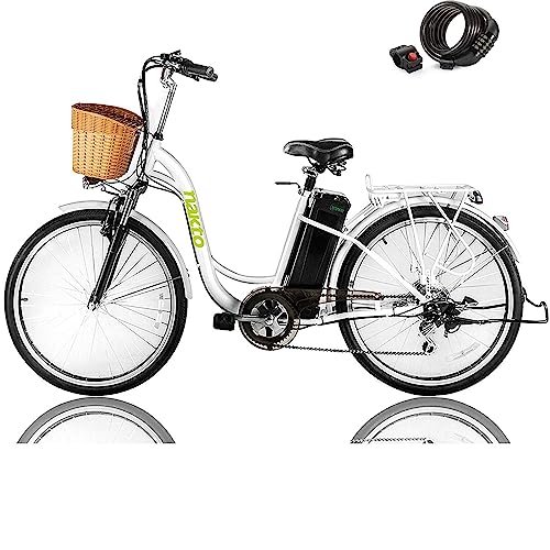 NAKTO Electric Bike Adult Electric Bicycles 26" 250W Electric Bicycle with 36V10.4AH Lithium Battery