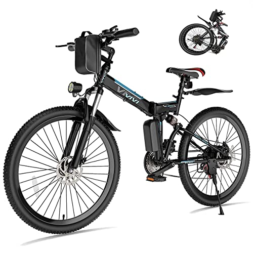 Vivi Folding Electric Bike, Electric Mountain Bike 500W Ebike 26'' Electric Bike for Adults with 48V Removable Battery