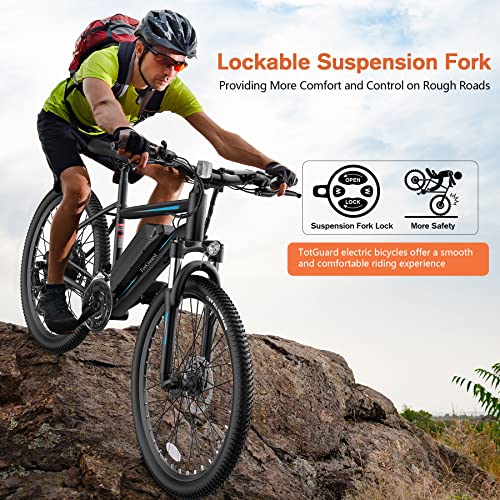 TotGuard Electric Bike, 27.5" Electric Bike for Adults 500W Ebike 21.6MPH Adult Electric Bicycles Electric Mountain Bike