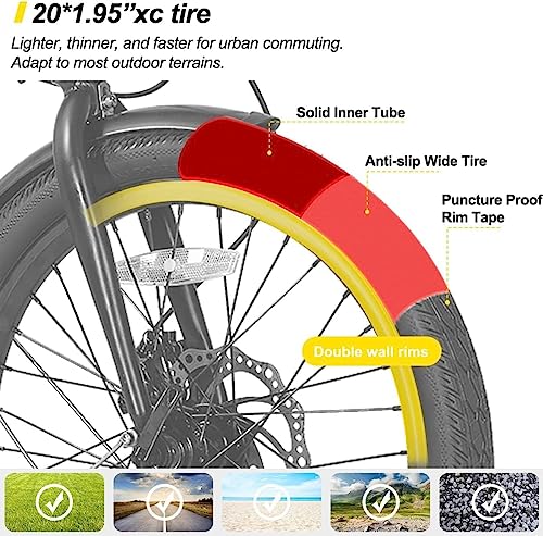 HILAND ROCKSHARK 20 inch Folding Electric Bike for Adults