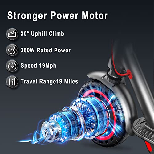 AovoPro ES80 Electric Scooter - 8.5" Solid Tires, 350W Motor, Up to 19 Miles Long-Range