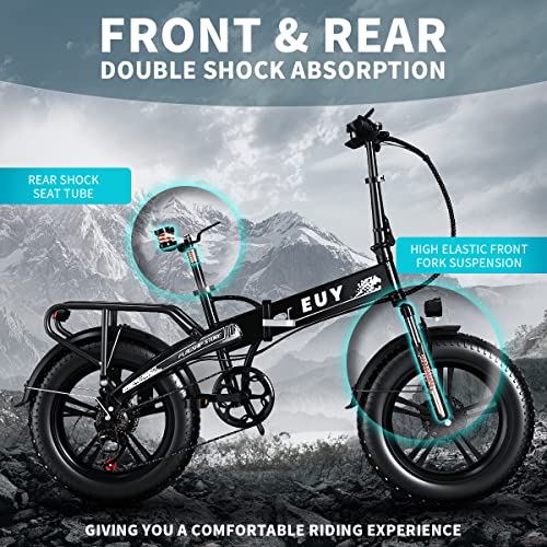 Auloor Electric Bike,750W for Adults, 20" Fat Tire, 30MPH Folding Electric Bike