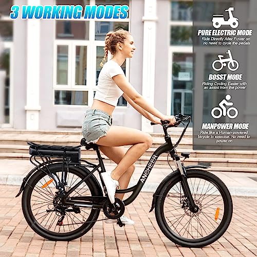 ANCHEER Electric Bike for Adults, EBike with 48V 500Wh Removable Battery
